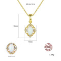 S925 Silver CZ Colorful Fire Opal Pendant Necklace